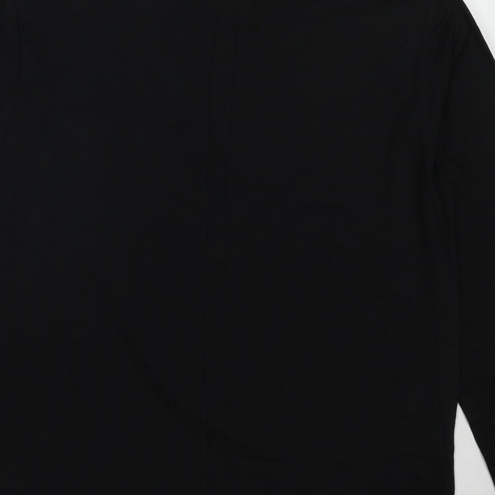 Pangaea Mens Black Cotton T-Shirt Size M Round Neck