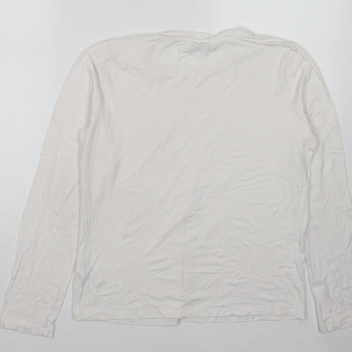 Warehouse Womens White Viscose Basic T-Shirt Size 14 Round Neck