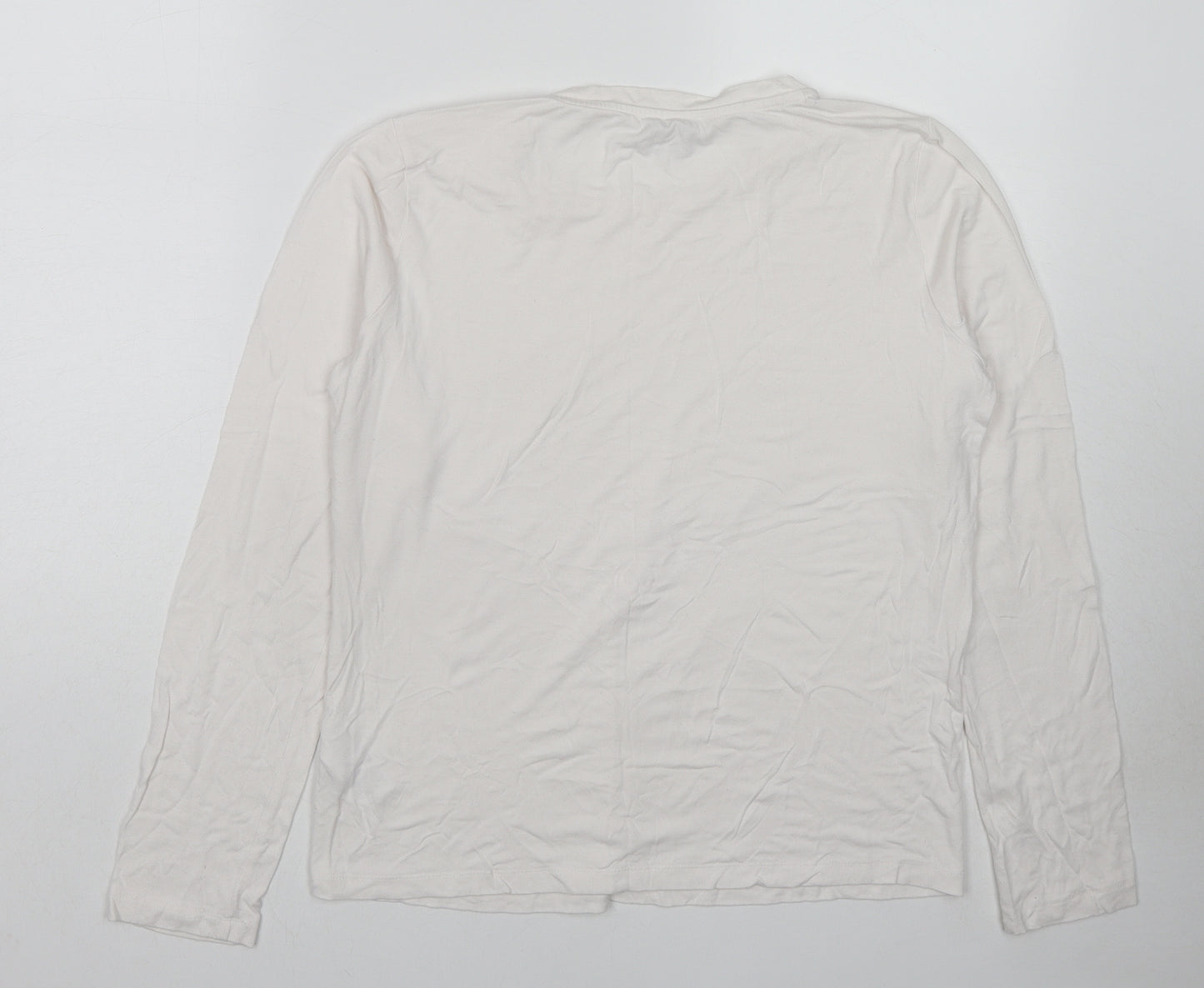 Warehouse Womens White Viscose Basic T-Shirt Size 14 Round Neck