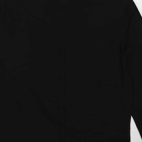 Pangaea Mens Black Cotton T-Shirt Size L Round Neck