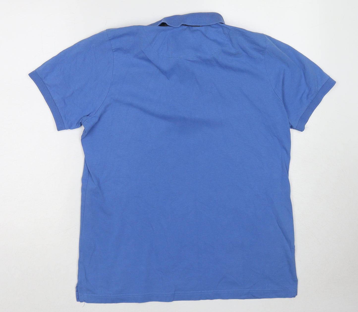 HUGO BOSS Mens Blue Cotton T-Shirt Size M Collared
