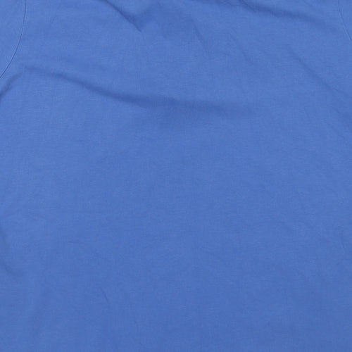 HUGO BOSS Mens Blue Cotton T-Shirt Size M Collared