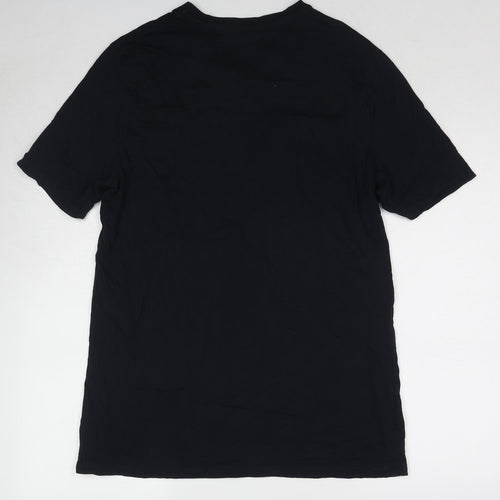 Marks and Spencer Mens Blue Cotton T-Shirt Size L Round Neck