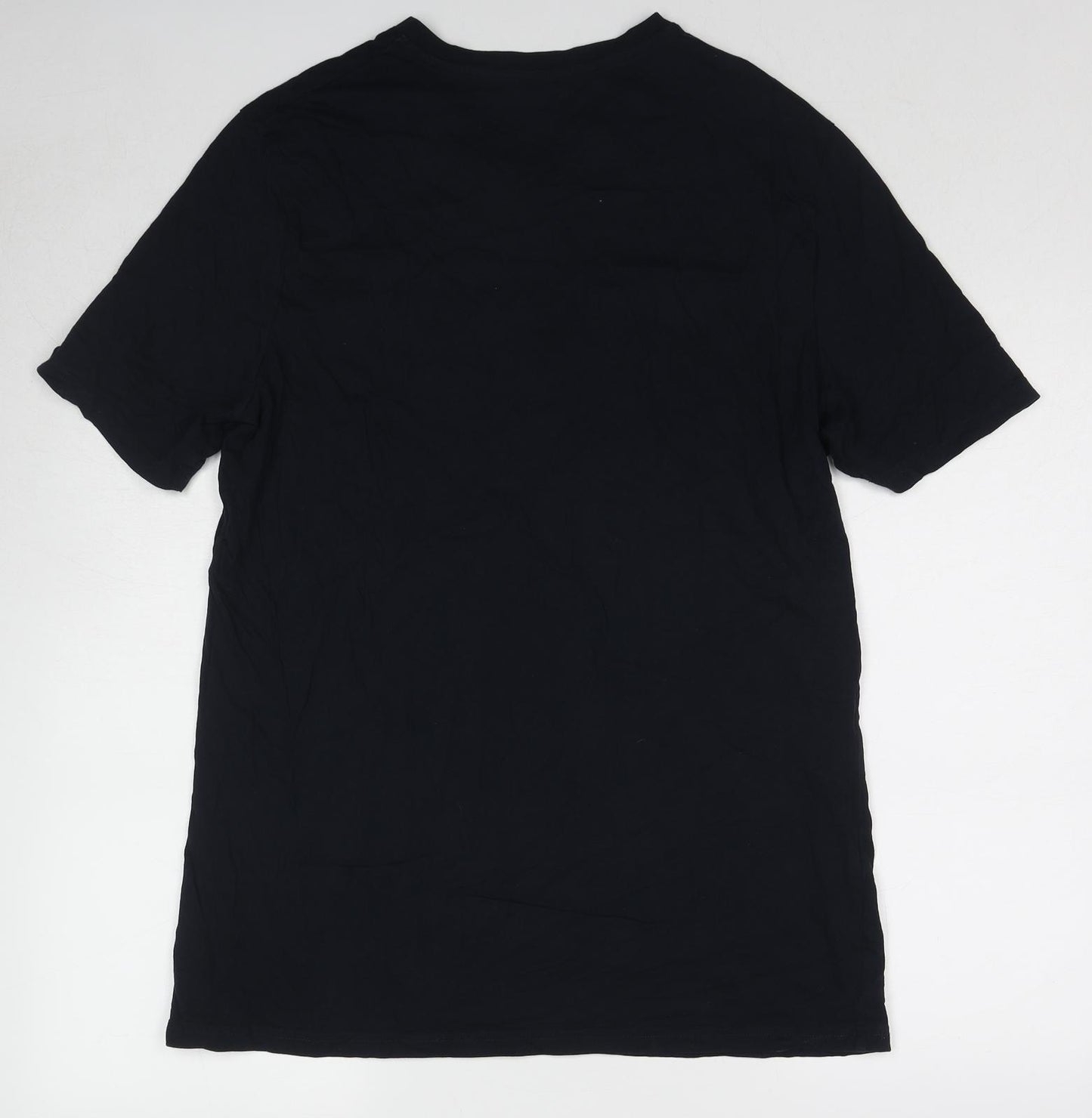 Marks and Spencer Mens Blue Cotton T-Shirt Size L Round Neck