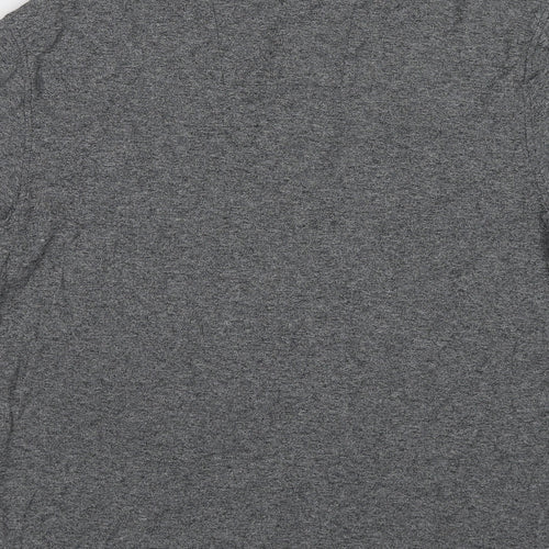 Marks and Spencer Mens Grey Cotton Polo Size M Collared Button