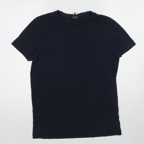 ASOS Mens Blue Cotton T-Shirt Size M Round Neck