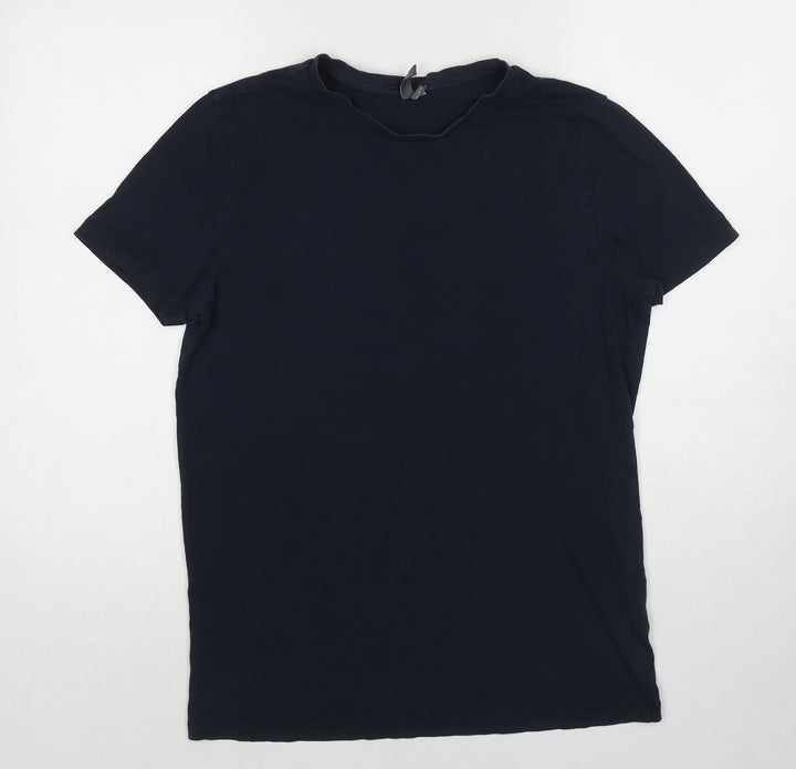 ASOS Mens Blue Cotton T-Shirt Size M Round Neck