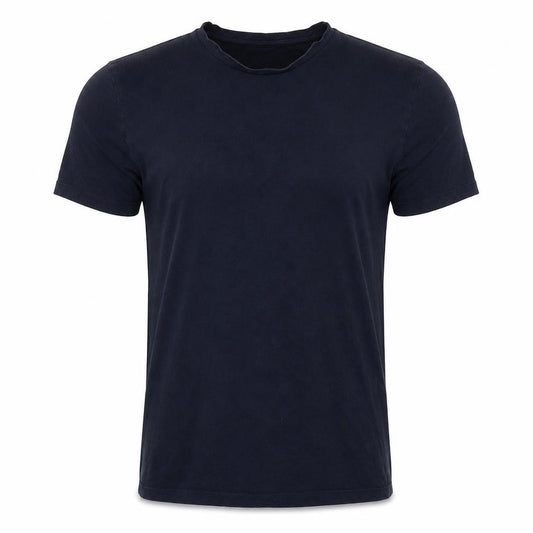 Front view of ASOS men’s blue cotton t-shirt, size M, round neck
