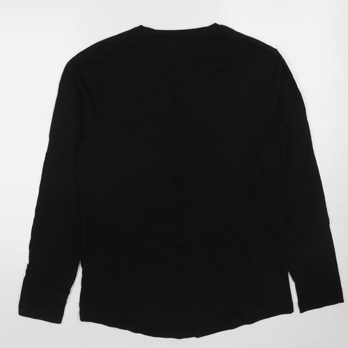Pangaea Mens Black Cotton T-Shirt Size S Round Neck