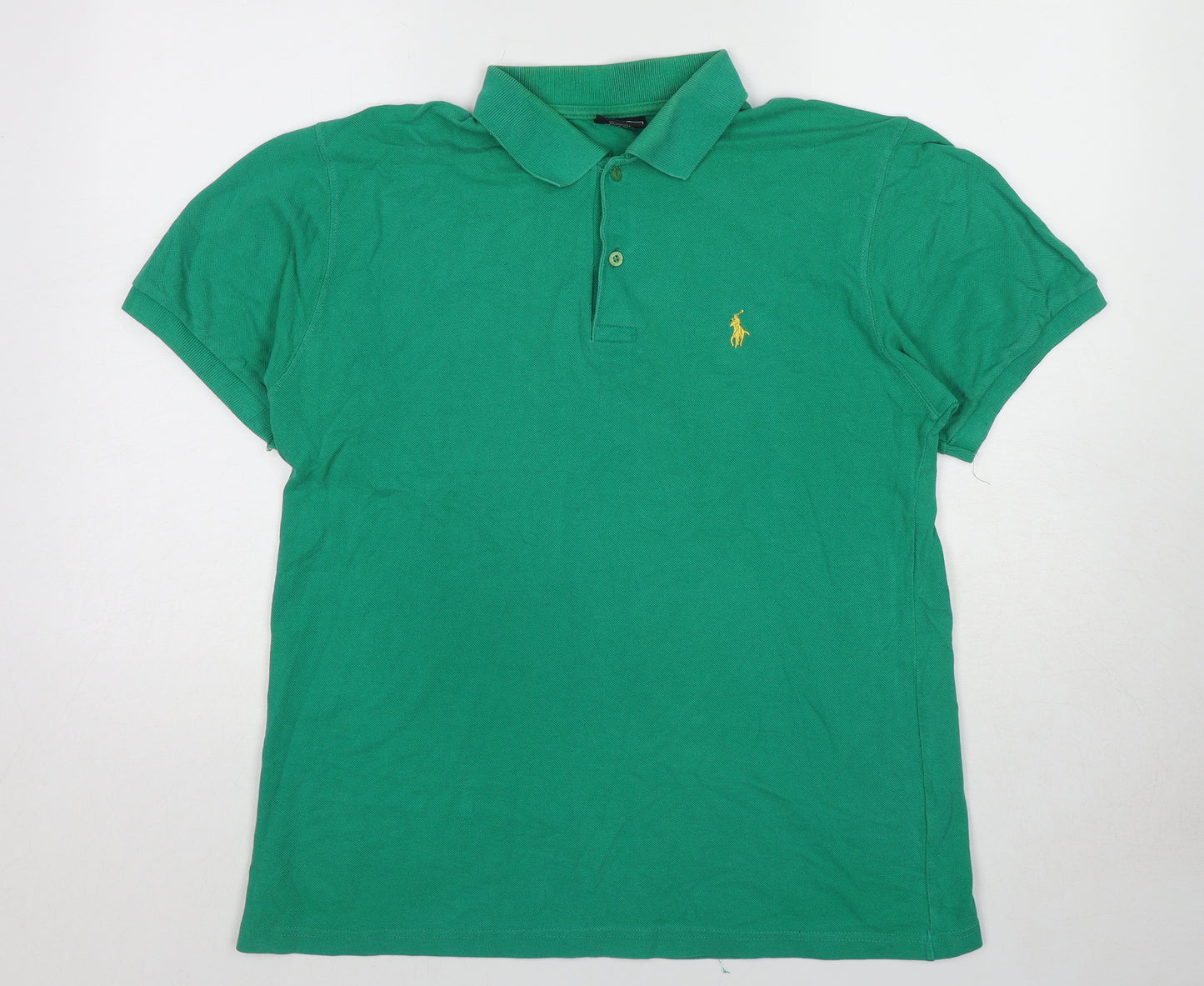 Ralph Lauren Mens Green Cotton Polo Size XL Collared Pullover