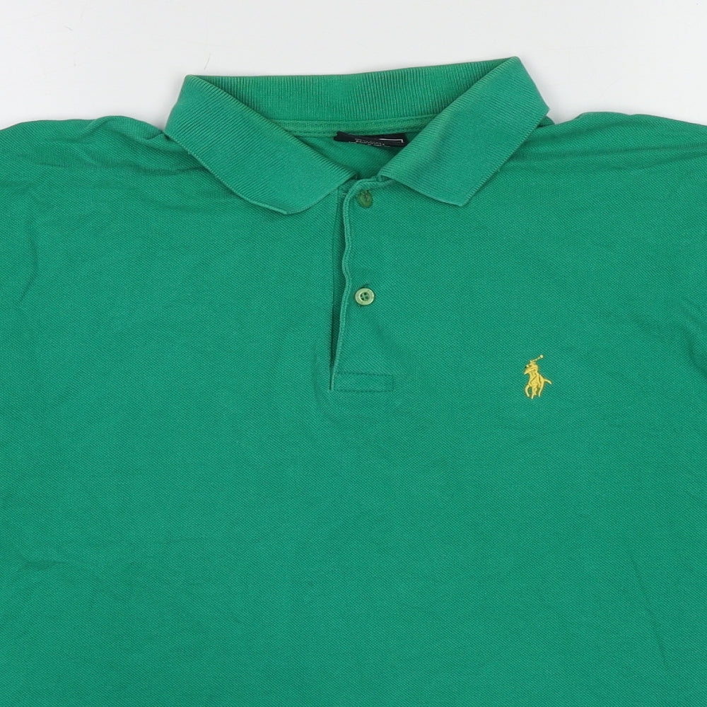 Ralph Lauren Mens Green Cotton Polo Size XL Collared Pullover