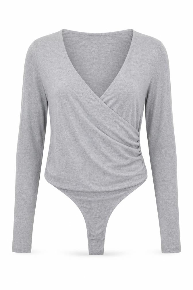 Boux Avenue Womens Grey Viscose Bodysuit One-Piece Size 10 Snap
