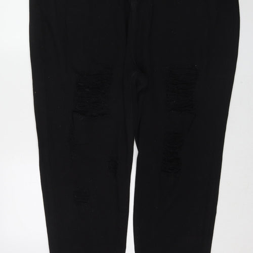Yours Womens Black Cotton Cropped Jeans Size 24 Regular