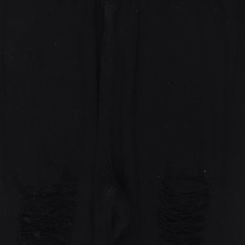 Yours Womens Black Cotton Cropped Jeans Size 24 Regular