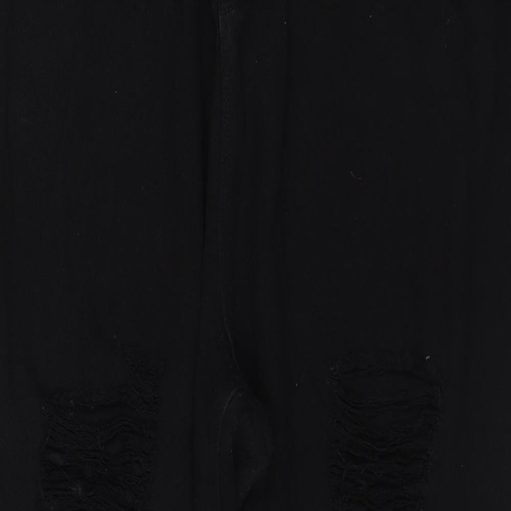 Yours Womens Black Cotton Cropped Jeans Size 24 Regular