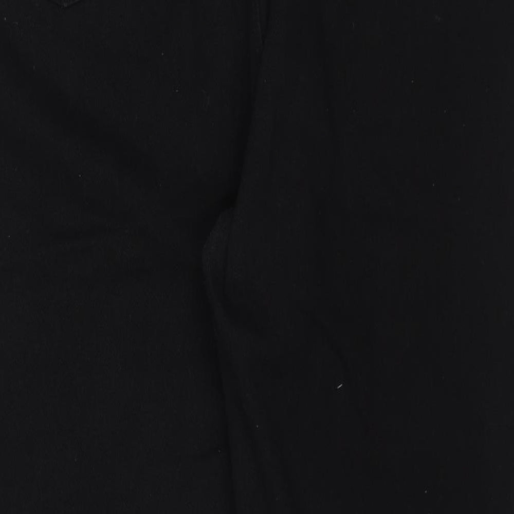 Yours Womens Black Cotton Cropped Jeans Size 24 Regular