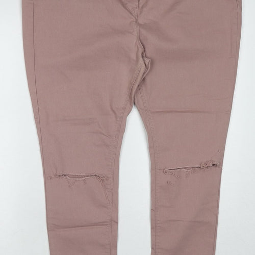 Very Womens Beige Cotton Skinny Jeans Size 24 Regular Zip