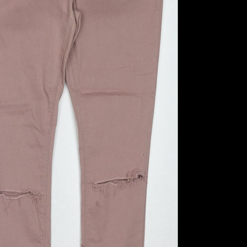 Very Womens Beige Cotton Skinny Jeans Size 24 Regular Zip