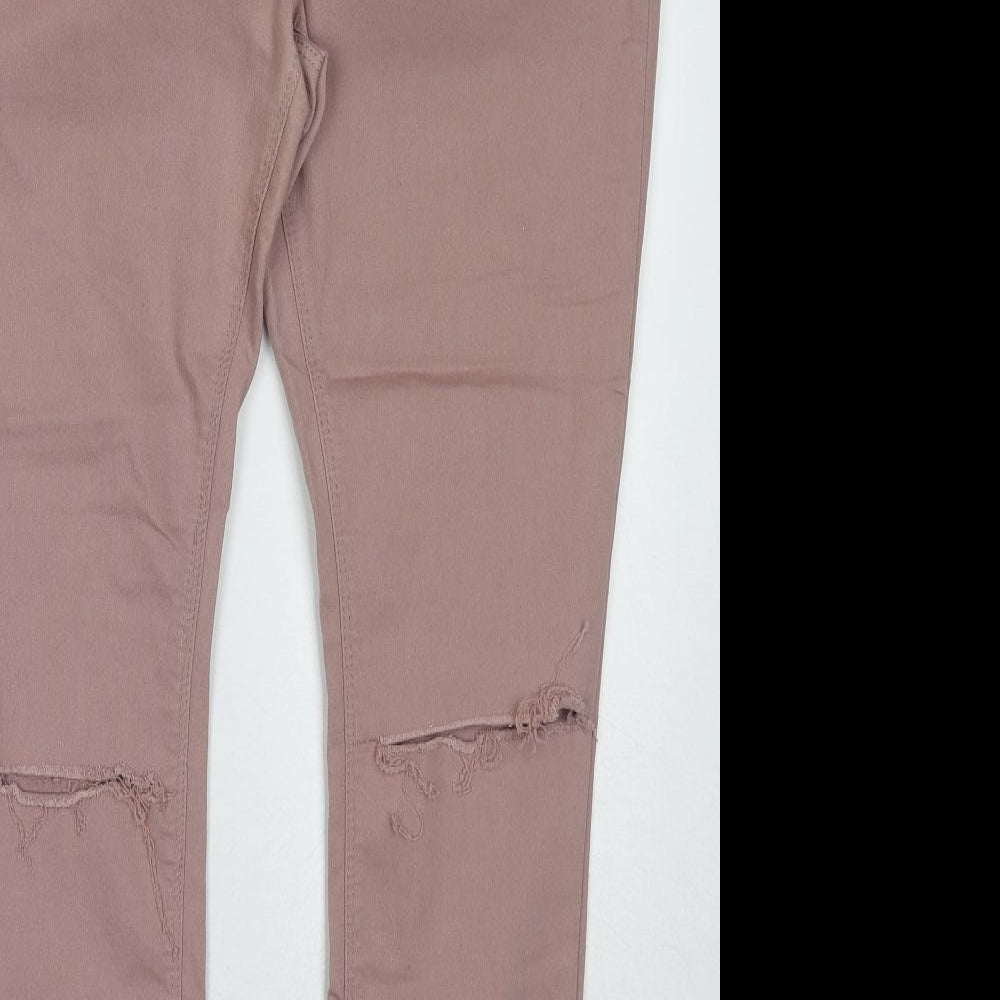 Very Womens Beige Cotton Skinny Jeans Size 24 Regular Zip
