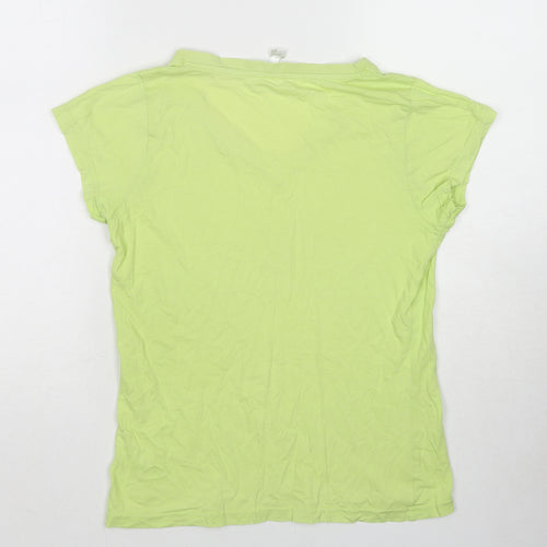 SOL'S Womens Green Cotton Basic T-Shirt Size M V-Neck - Hawk