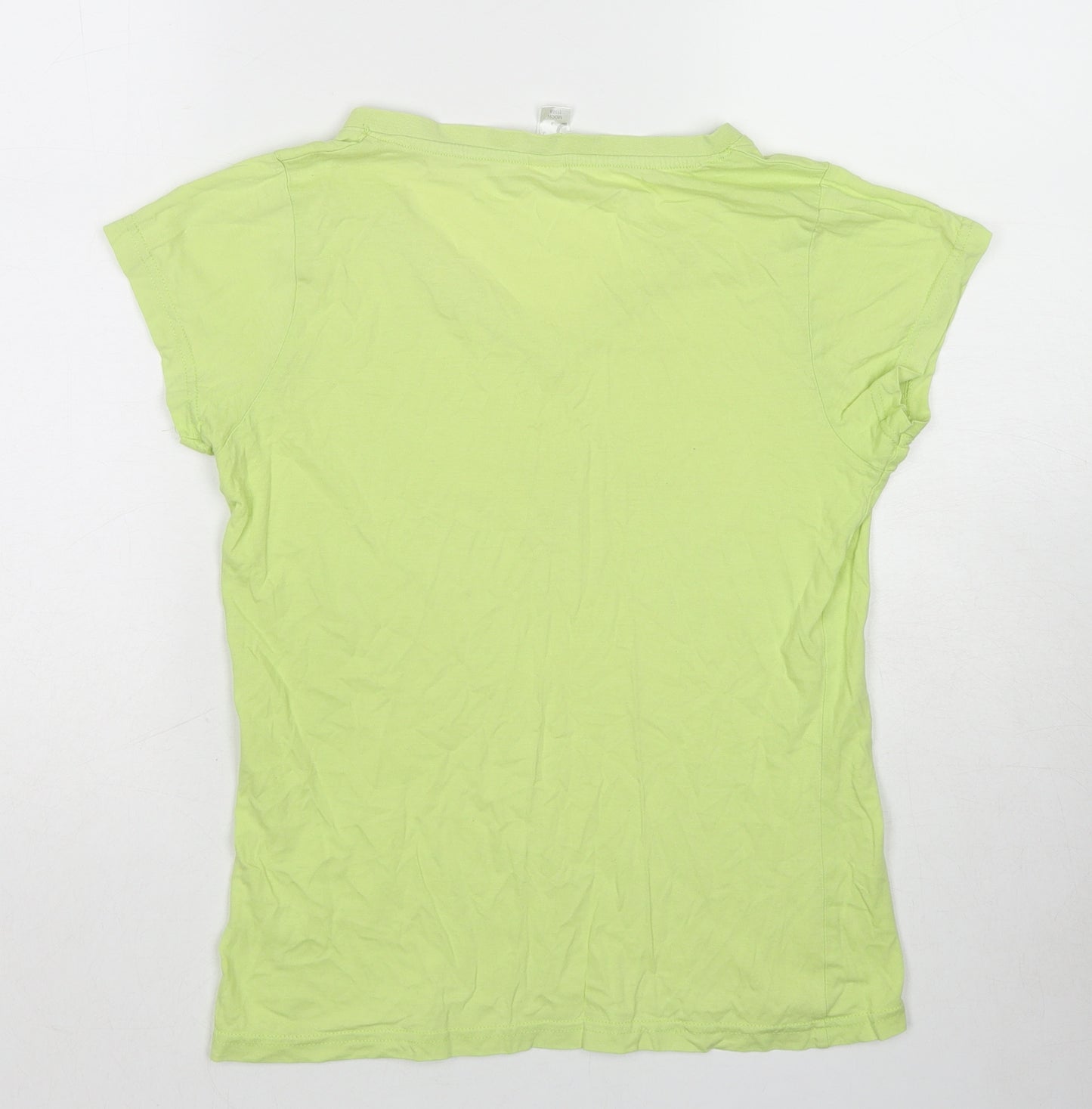 SOL'S Womens Green Cotton Basic T-Shirt Size M V-Neck - Hawk