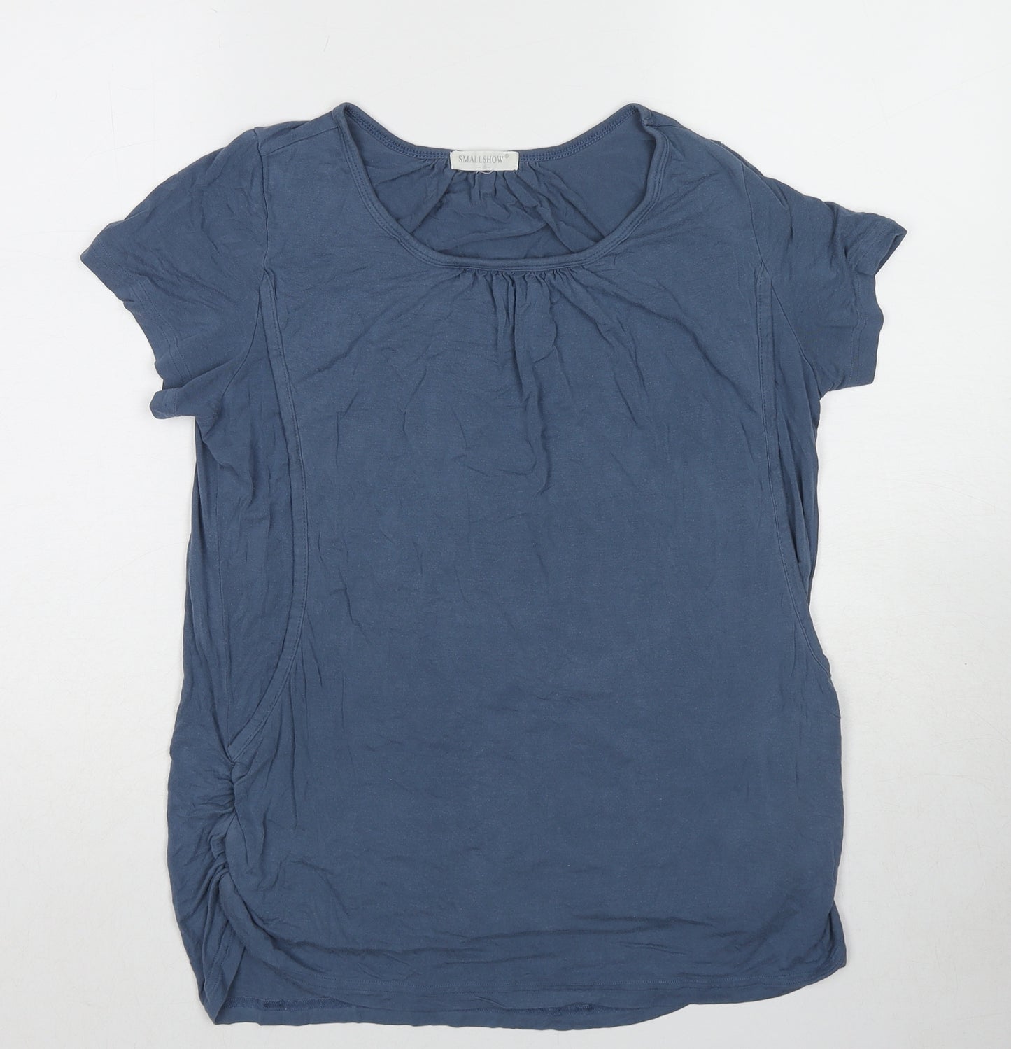 Small Show Womens Blue Modal Basic T-Shirt Size M Round Neck