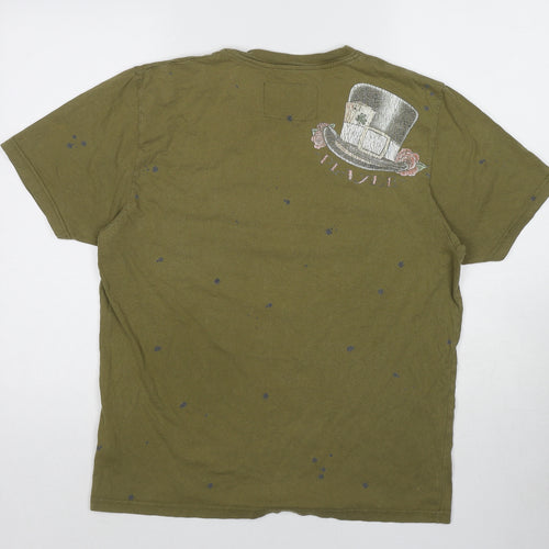 Disney Mens Green Cotton T-Shirt Size XL Round Neck - One Bad Wolf