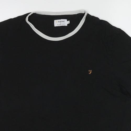 Farah Mens Black Cotton T-Shirt Size XL Round Neck