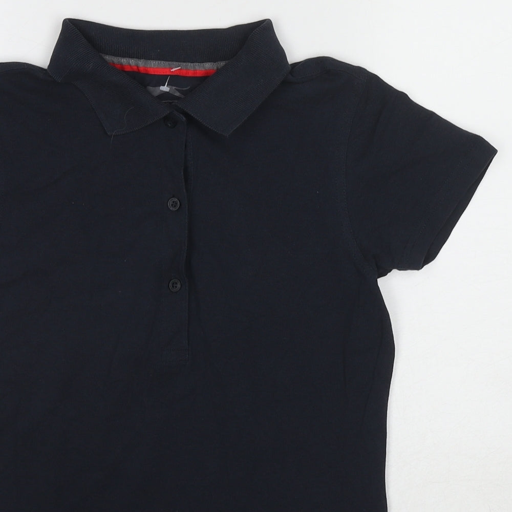 Slazenger Womens Blue Cotton Basic Polo Size M Collared