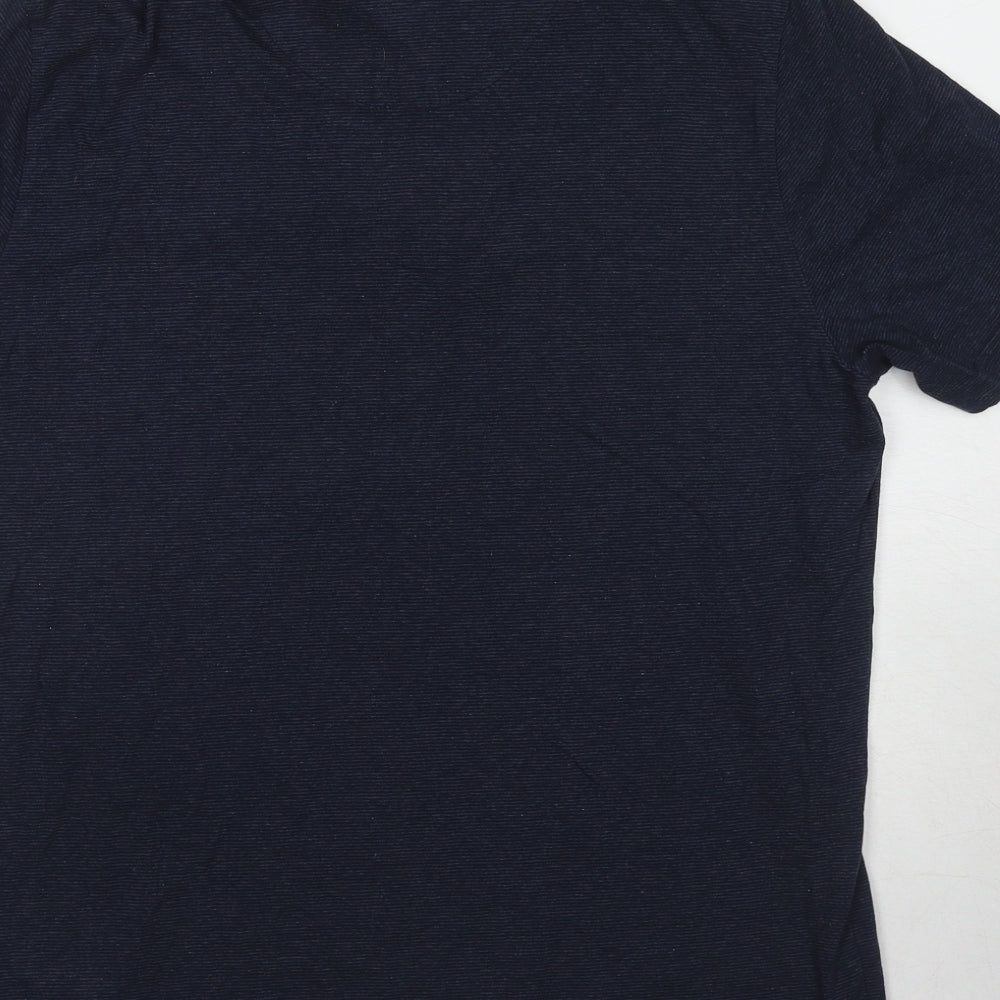 Tailor & Cutter Mens Blue Cotton Polo Size L Collared Pullover