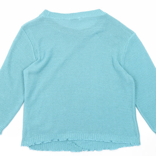 Simply Stockshop Womens Blue Round Neck Acrylic Pullover Jumper Size L - Size L-XL