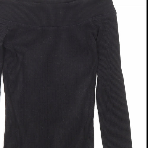 6ixty 8ight Womens Black Boat Neck Acrylic Pullover Jumper Size M
