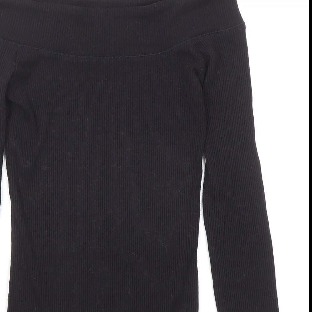 6ixty 8ight Womens Black Boat Neck Acrylic Pullover Jumper Size M