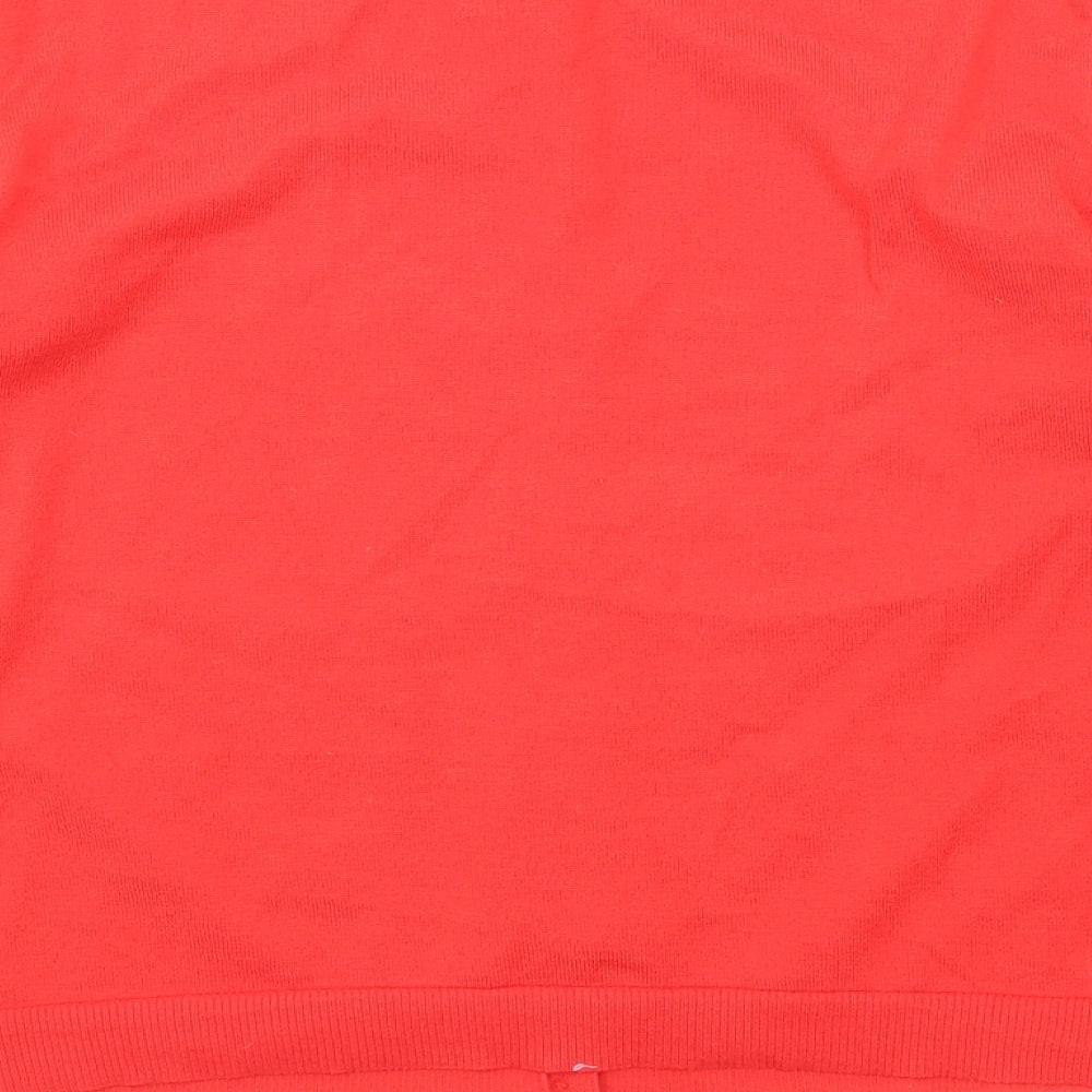 Warehouse Womens Red Round Neck Viscose Cardigan Jumper Size 14