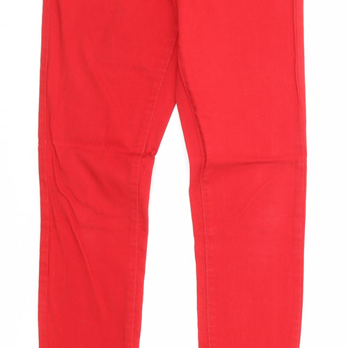 Falmer Heritage Womens Red Cotton Skinny Jeans Size 10 Regular Zip