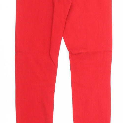 Falmer Heritage Womens Red Cotton Skinny Jeans Size 10 Regular Zip