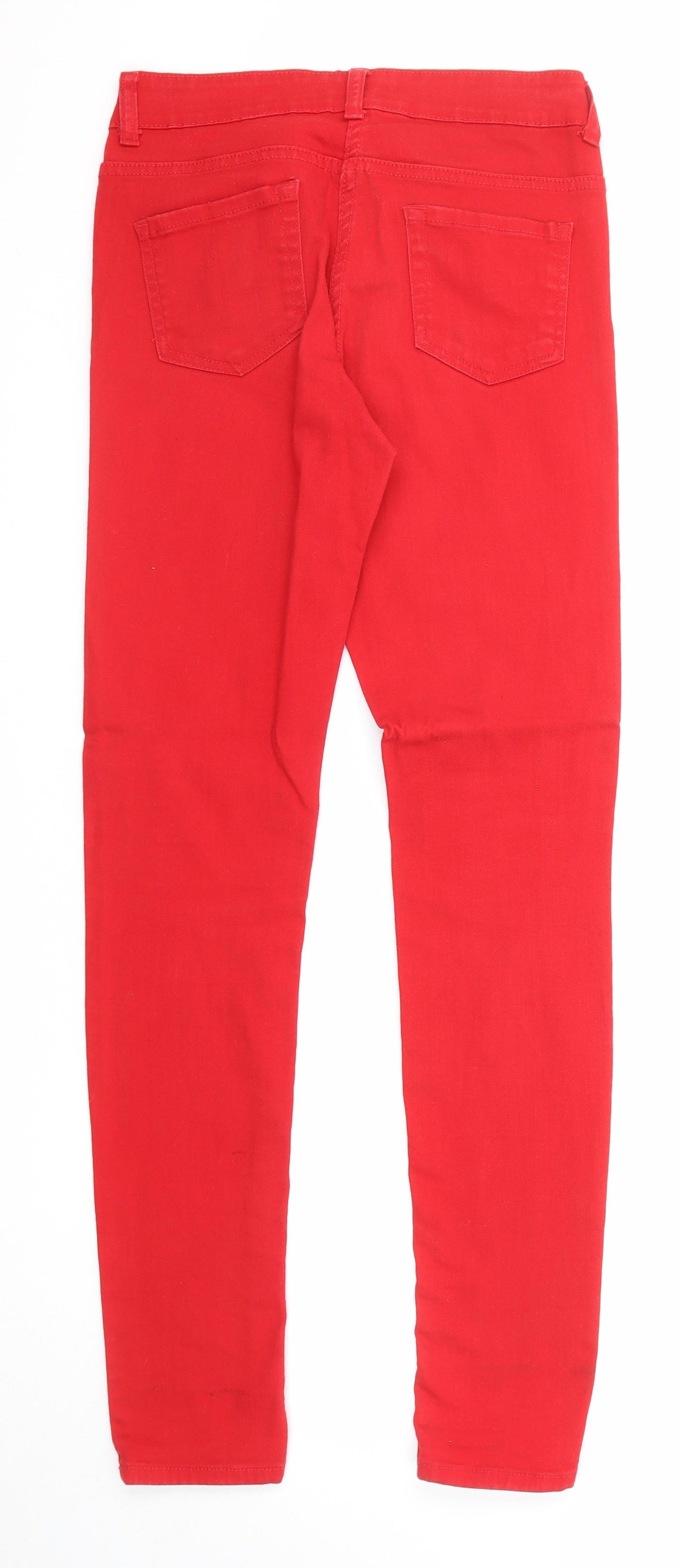 Falmer Heritage Womens Red Cotton Skinny Jeans Size 10 Regular Zip