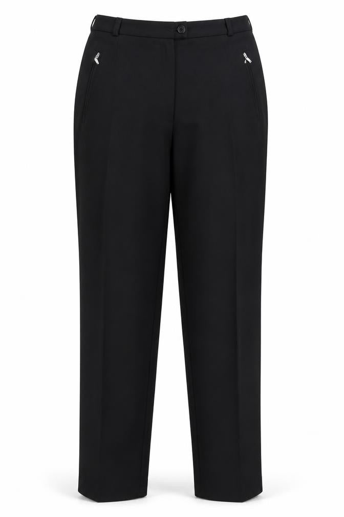 Marks and Spencer Womens Black Polyester Dress Pants Trousers Size 10 Regular Zip