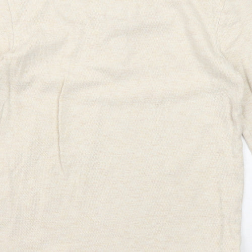 Marks and Spencer Girls Beige Round Neck Cotton Pullover Jumper Size 10-11 Years Pullover