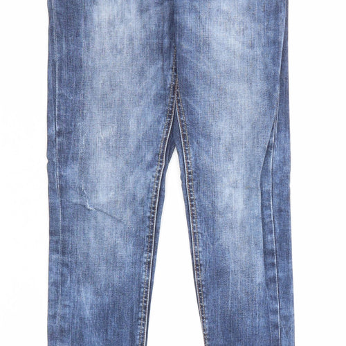 Denim & Co. Womens Blue Cotton Skinny Jeans Size 6 Regular Zip
