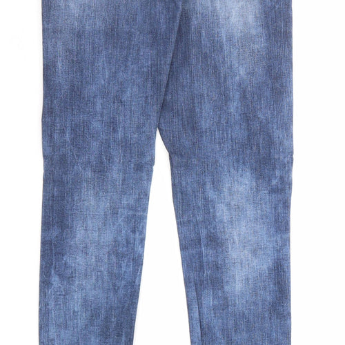 Denim & Co. Womens Blue Cotton Skinny Jeans Size 6 Regular Zip