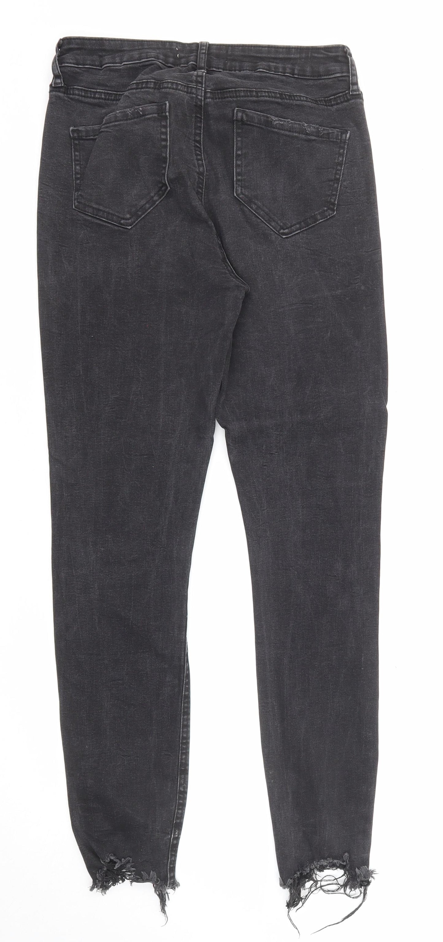 Denim & Co. Womens Black Cotton Skinny Jeans Size 10 Regular Zip