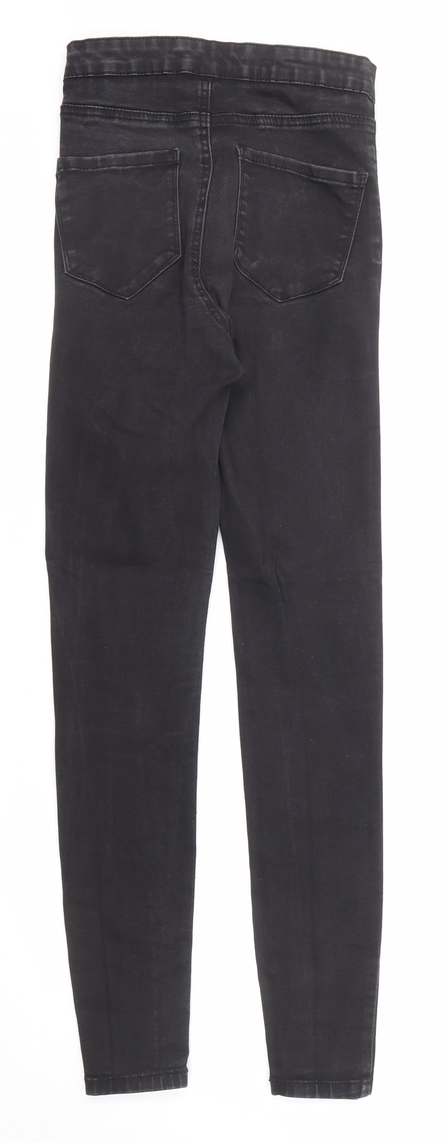 Denim & Co. Womens Black Cotton Skinny Jeans Size 8 Regular Zip - Waist 22 inches