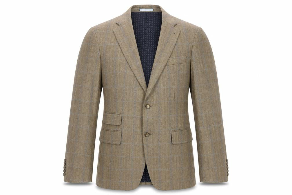 Next Mens Brown Striped Wool Jacket Blazer Size 42 Regular - Five-Button Sleeve