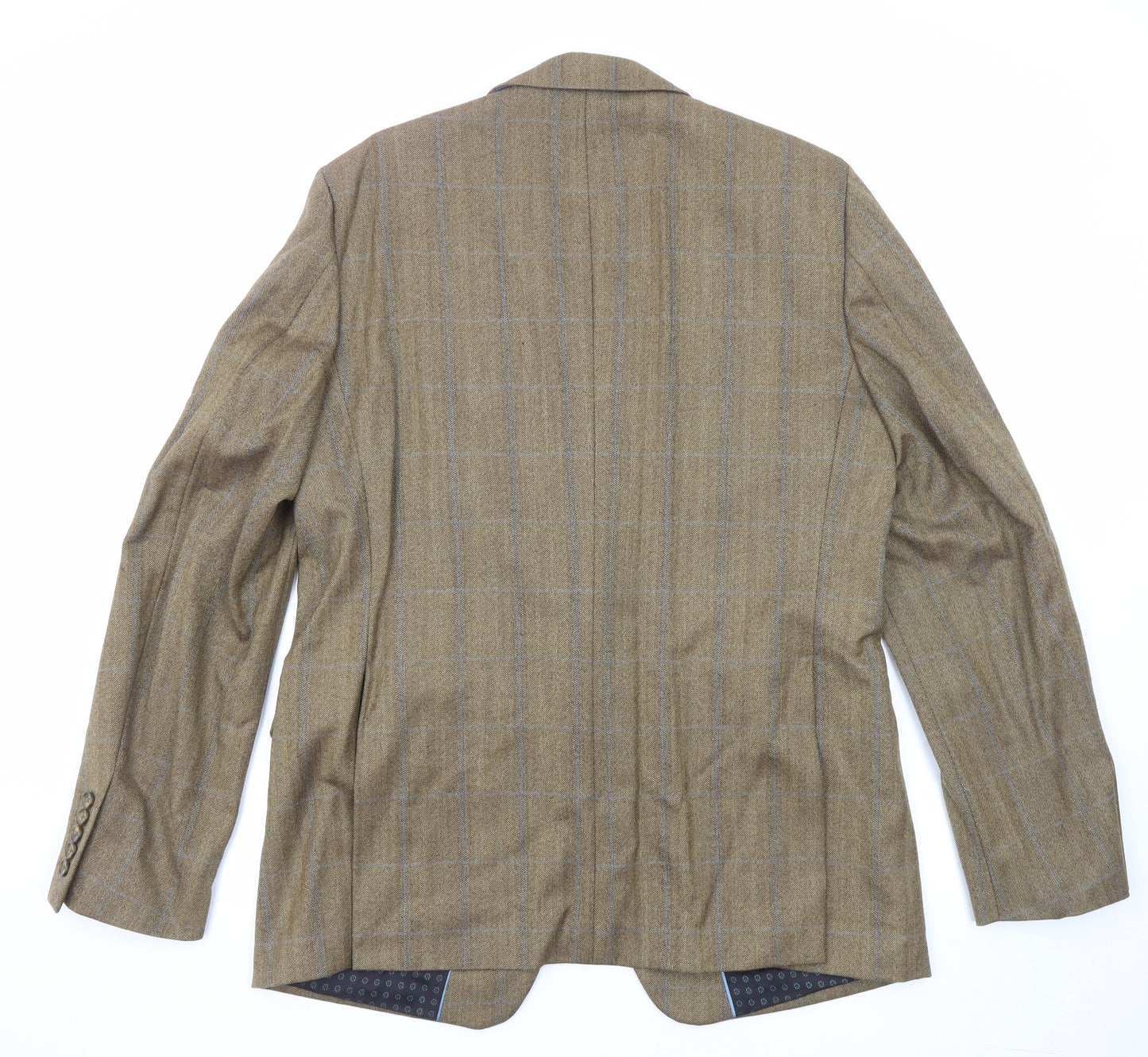 NEXT Mens Brown Striped Wool Jacket Blazer Size 42 Regular - Five-Button Sleeve