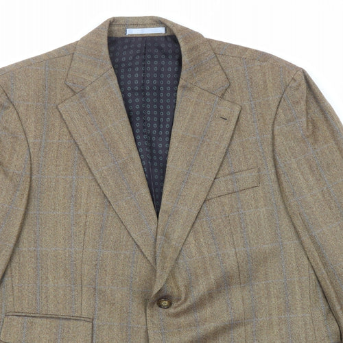 NEXT Mens Brown Striped Wool Jacket Blazer Size 42 Regular - Five-Button Sleeve