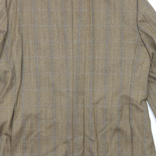NEXT Mens Brown Striped Wool Jacket Blazer Size 42 Regular - Five-Button Sleeve