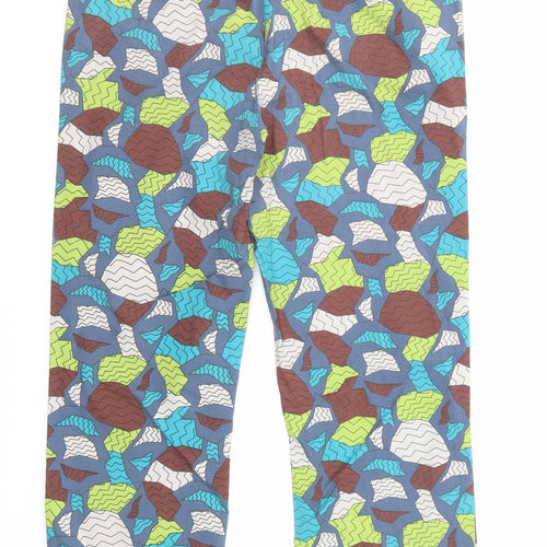 ASOS Womens Multicoloured Geometric Cotton Straight Jeans Size 12 Regular Zip