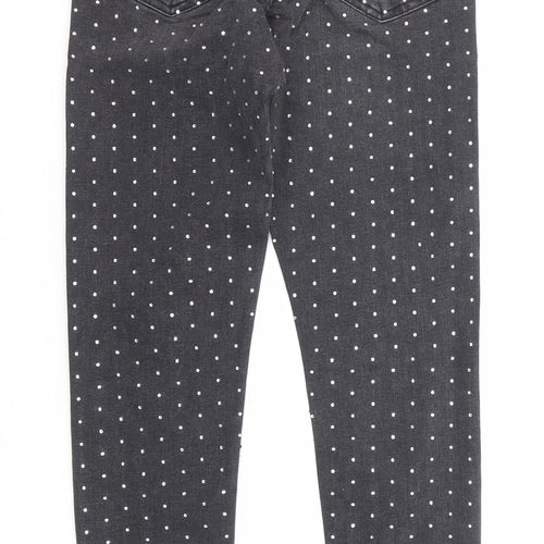 Topshop Womens Black Cotton Skinny Jeans Size 25 in L30 in Regular Zip