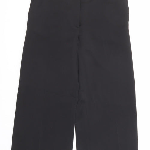 H&M Womens Black Polyester Trousers Size 8 Regular Zip